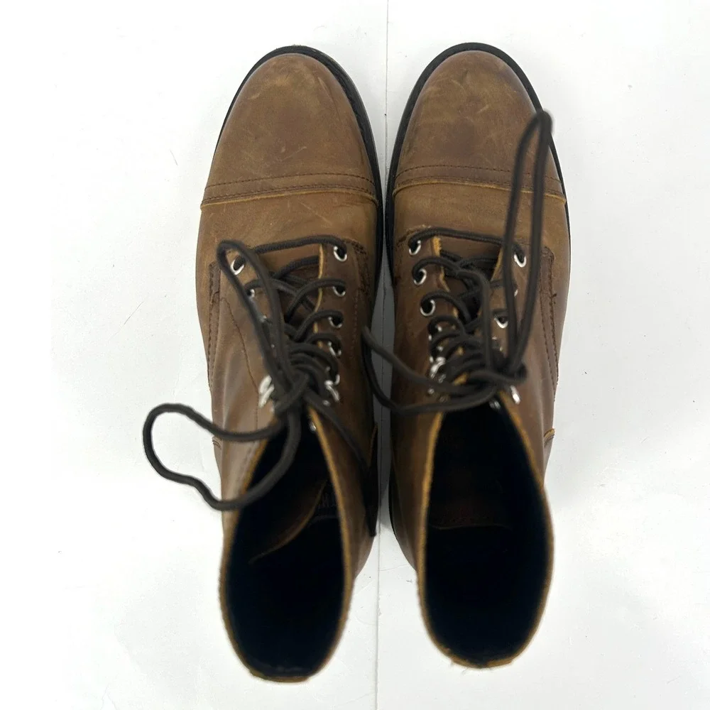Thursday Boot Co Captain Lace Up Boots Brown Leather Cap‎ Toe Mens 7.5